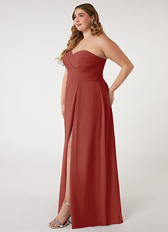 Azazie Arabella Allure Bridesmaid Dresses Terracotta A-Line Sweetheart Neckline Chiffon Convertible Dress image16