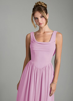 Azazie Novi Bridesmaid Dresses Candy Pink A-Line Pleated Chiffon Dress image6
