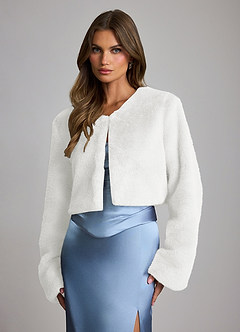 front Faux Fur Cropped Bolero