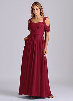 Azazie Koa Final Sale Sky Blue A-Line Off the Shoulder Chiffon Dress image3