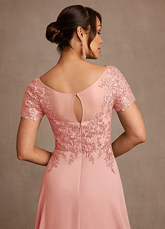Azazie Alva Mother of the Bride Dresses Rosette A-Line Lace Dress image7