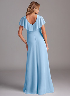 Azazie Lainey Bridesmaid Dresses Powder Blue A-Line with Pockets Chiffon Dress image7