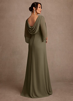 Azazie Anaheim Mother of the Bride Dresses Willow Green A-Line Pleated Chiffon Dress image2