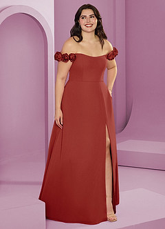 Barbie ♥ Azazie Bridesmaid Dresses Terracotta A-Line Off the Shoulder Chiffon Convertible Dress image11