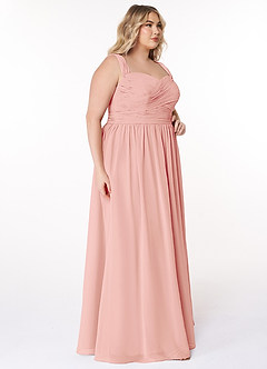 Azazie Zapheira Bridesmaid Dresses Rosette A-Line Ruched Chiffon Dress image9