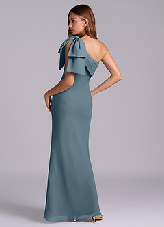 Azazie Yuanna Bridesmaid Dresses Twilight Mermaid One Shoulder Chiffon Dress image6