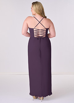 Barbie ♥ Azazie Bridesmaid Dresses Plum Sheath Corset Chiffon Dress image7