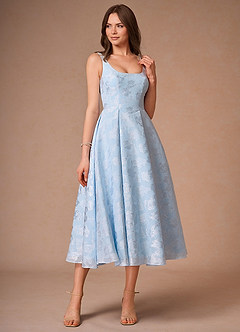 Briac Powder Blue A-line Midi Dress image3