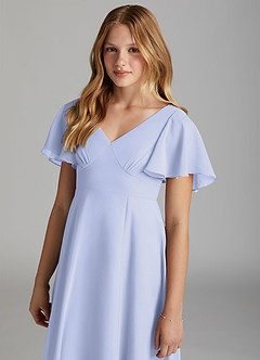 Azazie Kimber Junior Lavender A-Line Pleated Chiffon Dress image6