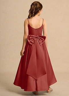 Azazie Sweets Junior Formal vestidos de niña de las flores Vestido de Terracota de Satin Mate de Corte En A con Plisado image2