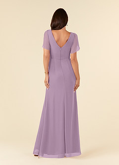 Azazie Marianne Mother of the Bride Dresses Wisteria Sheath V-Neck Pleated Chiffon Dress image2