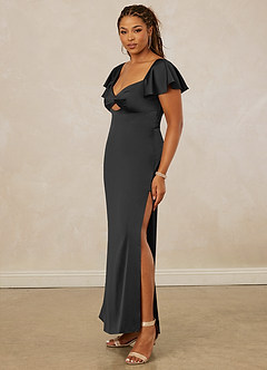 Christian Siriano Bridal for Azazie 1005 Bridesmaid Dresses Black Sheath Sweetheart Neckline Stretch Satin Dress image11