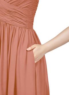 Azazie Angie Bridesmaid Dresses MAI TAI A-Line Corset Chiffon Dress image10