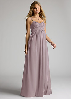 Azazie Llana Maternity Bridesmaid Dresses A-Line Chiffon Floor-Length Dress image1
