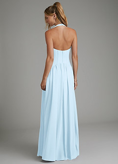Azazie Alicia Bridesmaid Dresses Sky Blue A-Line Pleated Chiffon Dress image6