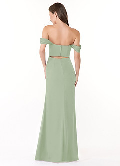 Azazie Lynnie Vestidos de damas de honor Vestido de Salvia Polvorienta de Gasa de Corte Sirena Convertible con Vestidos sin tirantes image3