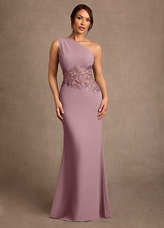 Azazie Kathie Mother of the Bride Dresses Dusty Rose Mermaid Lace Chiffon Dress image1