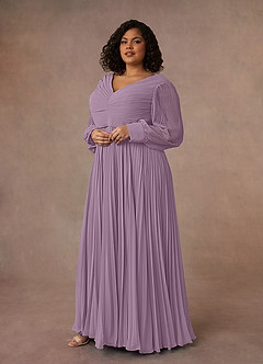 Azazie Zina Mother of the Bride Dresses Wisteria A-Line Pleated Chiffon Dress image9