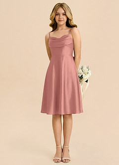 Azazie Bear Junior Rosette A-Line Sweetheart Neckline Stretch Satin Dress image5