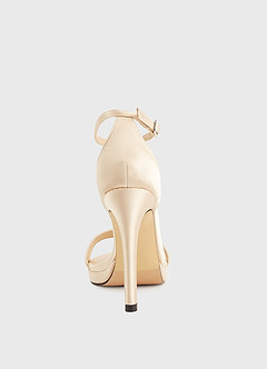 front Satin Platform Stiletto Heel