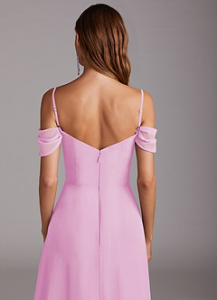 Azazie Marley Bridesmaid Dresses Candy Pink A-Line Off the Shoulder Chiffon Convertible Dress image9