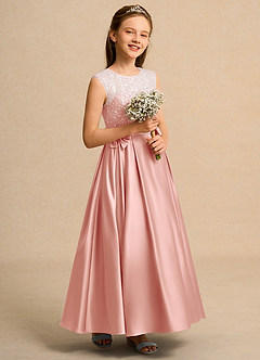 Azazie Candy Girl Jurken voor bloemenmeisjes Baljurk Jurk van Mat Satijn Boog Rozet image5