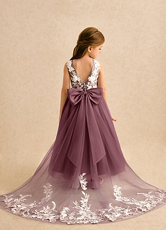Azazie Mixie Flower Girl Dresses Sangria Ball-Gown Lace Dress image1
