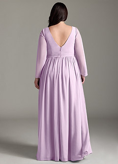 Azazie Teton Zwangerschaps Bruidsmeisjekleding A-Lijn Lange mouw Chiffon Vloerlengte Jurk image8