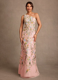 Azazie Bertie Mother of the Bride Dresses Rosette A-Line Lace Dress image1