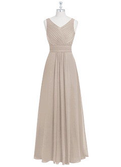 Azazie Pierrette Bridesmaid Dresses Frost A-Line Pleated Chiffon Dress image7