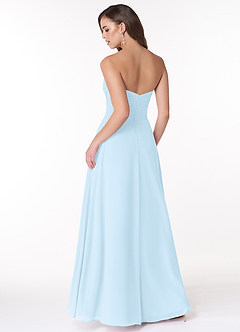 Azazie Arabella Allure Vestidos de damas de honor Vestido de Azul Cielo de Gasa de Corte en A Convertible con Escote de Corazón image2