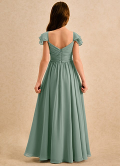 Azazie Meimei Girls Formal Final Sale Silver Sage A-Line Pleated Chiffon Dress image2