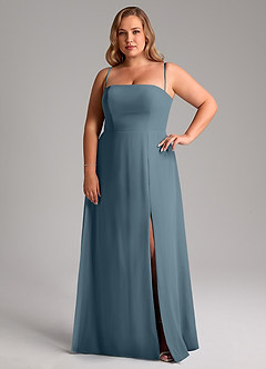 Azazie Wren Bridesmaid Dresses Twilight A-Line Side Slit Chiffon Convertible Dress image13