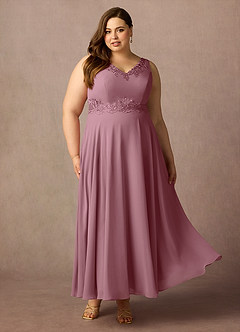 Azazie Devana Mother of the Bride Dresses Vintage Mauve A-Line Sequins Chiffon Dress image13