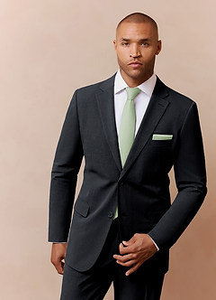 front Matte Satin Wide Tie and Pocket Square Set