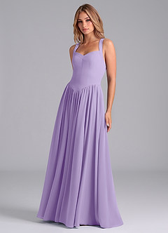 Azazie Francis Brautjungfernkleider A-Linie Korsett Chiffon Kleid Flieder image5