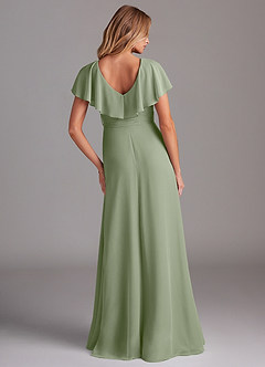 Azazie Lainey Bridesmaid Dresses Pistachio A-Line with Pockets Chiffon Dress image7