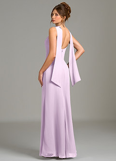 Azazie Cassiana Bridesmaid Dresses Frosted Lilac Mermaid Pleated Chiffon Dress image2