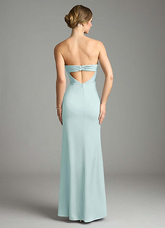 Azazie Leonis Bridesmaid Dresses Mist Mermaid Pleated Stretch Satin Convertible Dress image2