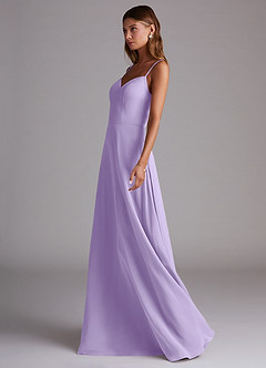 Azazie Marley Bridesmaid Dresses Lilac A-Line Off the Shoulder Chiffon Convertible Dress image6