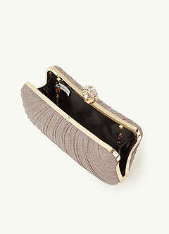 front Ruched Sparkling Clutch Bag