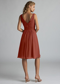 Azazie Grace Bridesmaid Dresses Auburn A-Line Pleated Chiffon Dress image2