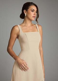 Azazie Debra Bridesmaid Dresses Champagne A-Line with Pockets Chiffon Convertible Dress image3