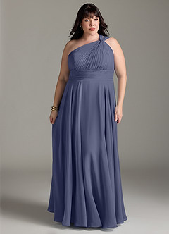 Azazie Charlize Bridesmaid Dresses Stormy A-Line One Shoulder Chiffon Dress image7