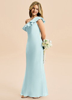 Azazie Alissa Junior Sea Glass Mermaid Ruched Chiffon Dress image3