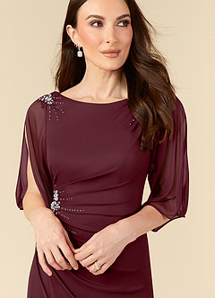 Azazie Magdalene Mother of the Bride Dresses Cabernet Sheath Sequins Mesh Dress image5
