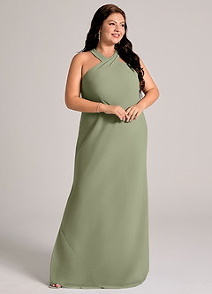 Azazie Doretta Bridesmaid Dresses Pistachio Mermaid Pleated Chiffon Dress image10