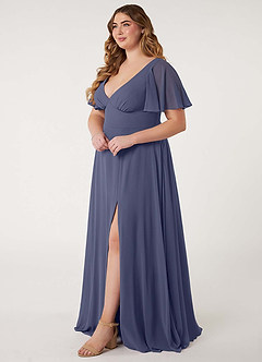Azazie Kimber Bridesmaid Dresses Stormy A-Line Flounce Sleeve Chiffon Dress image11