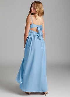 Azazie Zeya Junior A-Linie Chiffon Kleid Puderblau image5