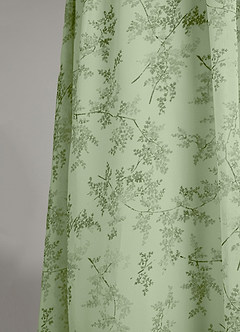 Azazie Chanel Bridesmaid Dresses Green Fern Floral A-Line Pleated Chiffon Dress image7